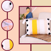 Hand Crafted Embroidered Bohemian Cushion Cover, Set of 1 (12 x18 inches/ 30x45 cm)